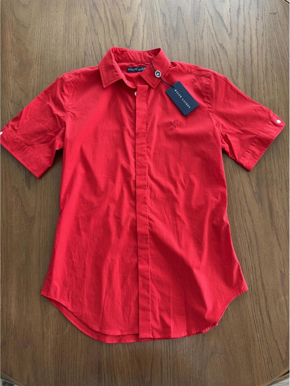 Polo Ralph Lauren Red Short Sleeve Button Up Shirt NWT Size 8 - Picture 9 of 11